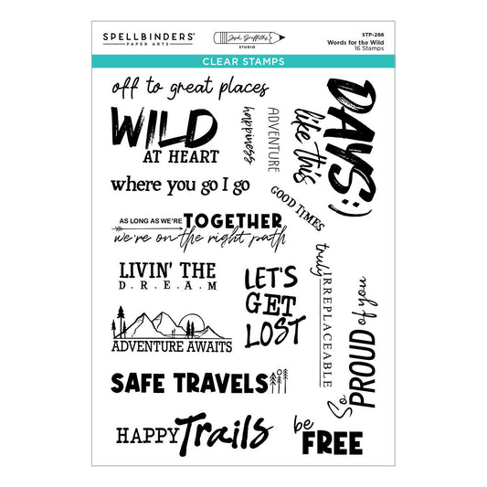 Spellbinders Clear Stamps - Words for the Wild