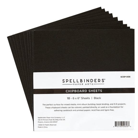 Spellbinders Chipboard - Black Chipboard Sheets - 6 x 6"