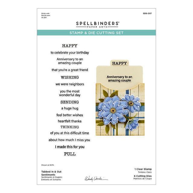 Spellbinders Clear Stamps & Dies - Tabbed In & Out Sentiments