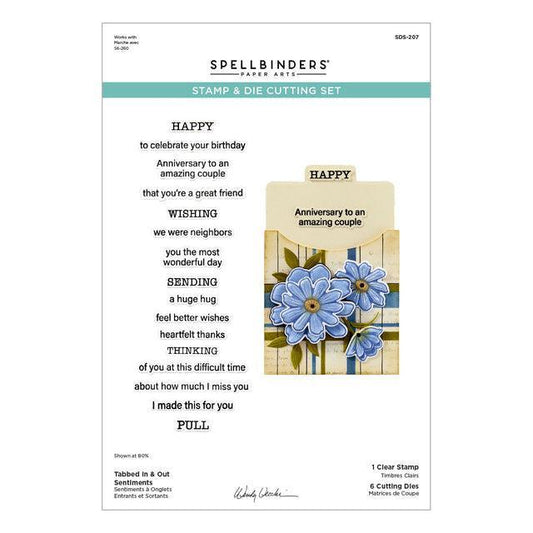 Spellbinders Clear Stamps & Dies - Tabbed In & Out Sentiments