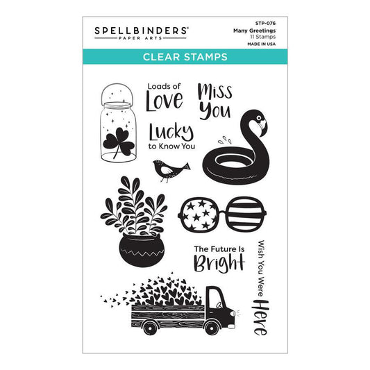 Spellbinders Clear Stamps - Many Greetings