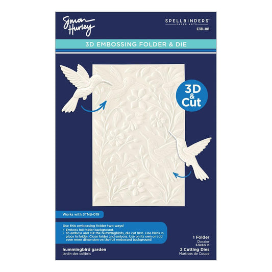 Spellbinders 3D Embossing Folder - Hummingbird Garden