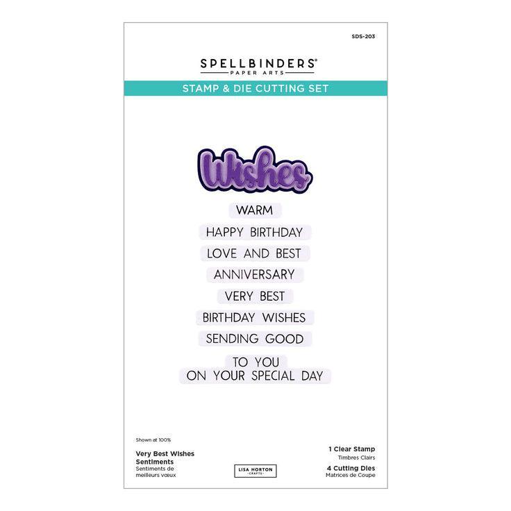 Spellbinders Clear Stamps & Dies - Very Best Wishes Sentiments
