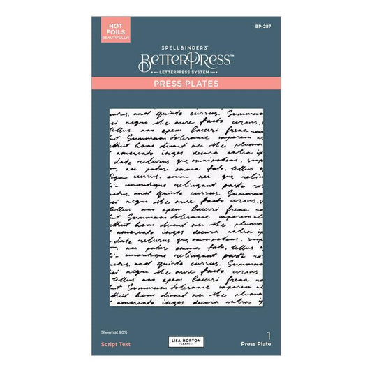 Spellbinders Press Plates - Script Text