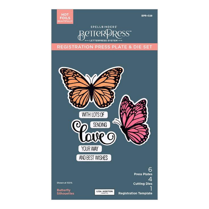 Spellbinders Registration Press Plates & Dies - Butterfly Silhouettes